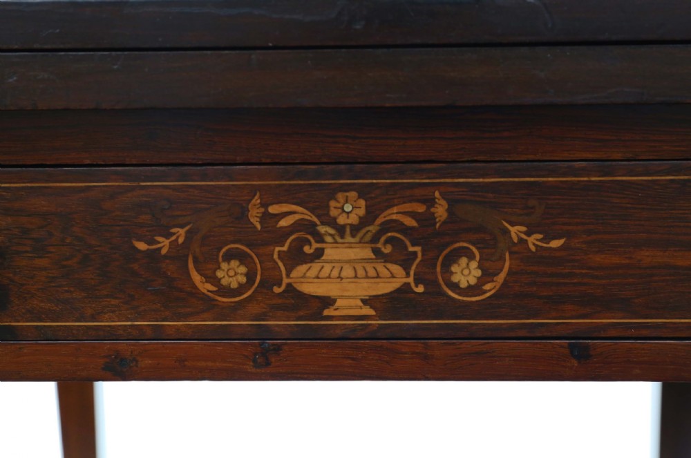 Victorian C1890 inlaid rosewood games table  View VI