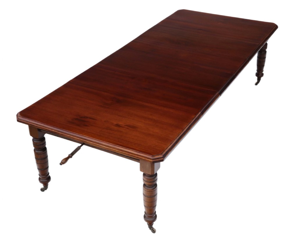 Victorian mahogany windout extending dining table 9'  View II