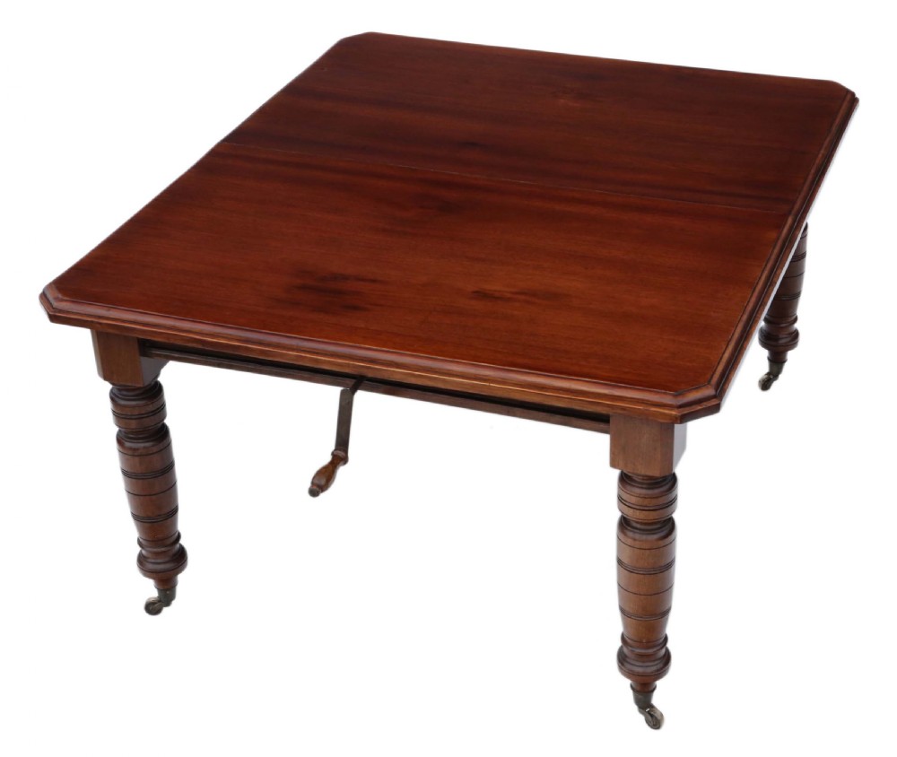 Victorian mahogany windout extending dining table 9'  View VII