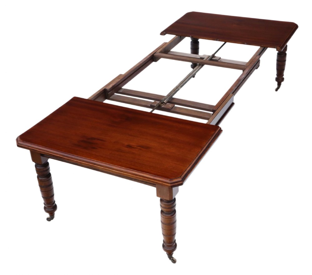 Victorian mahogany windout extending dining table 9'  View IX