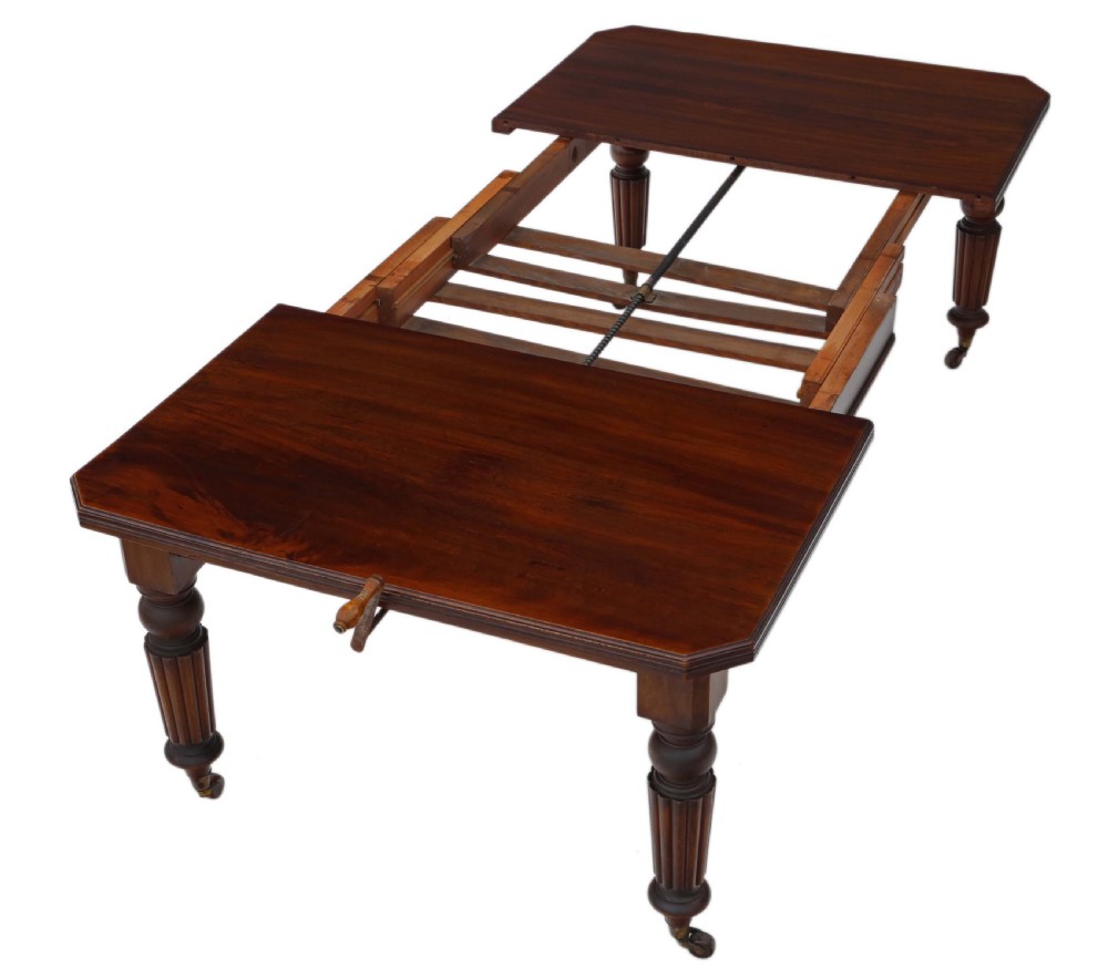 Victorian mahogany windout extending 8' dining table View VII