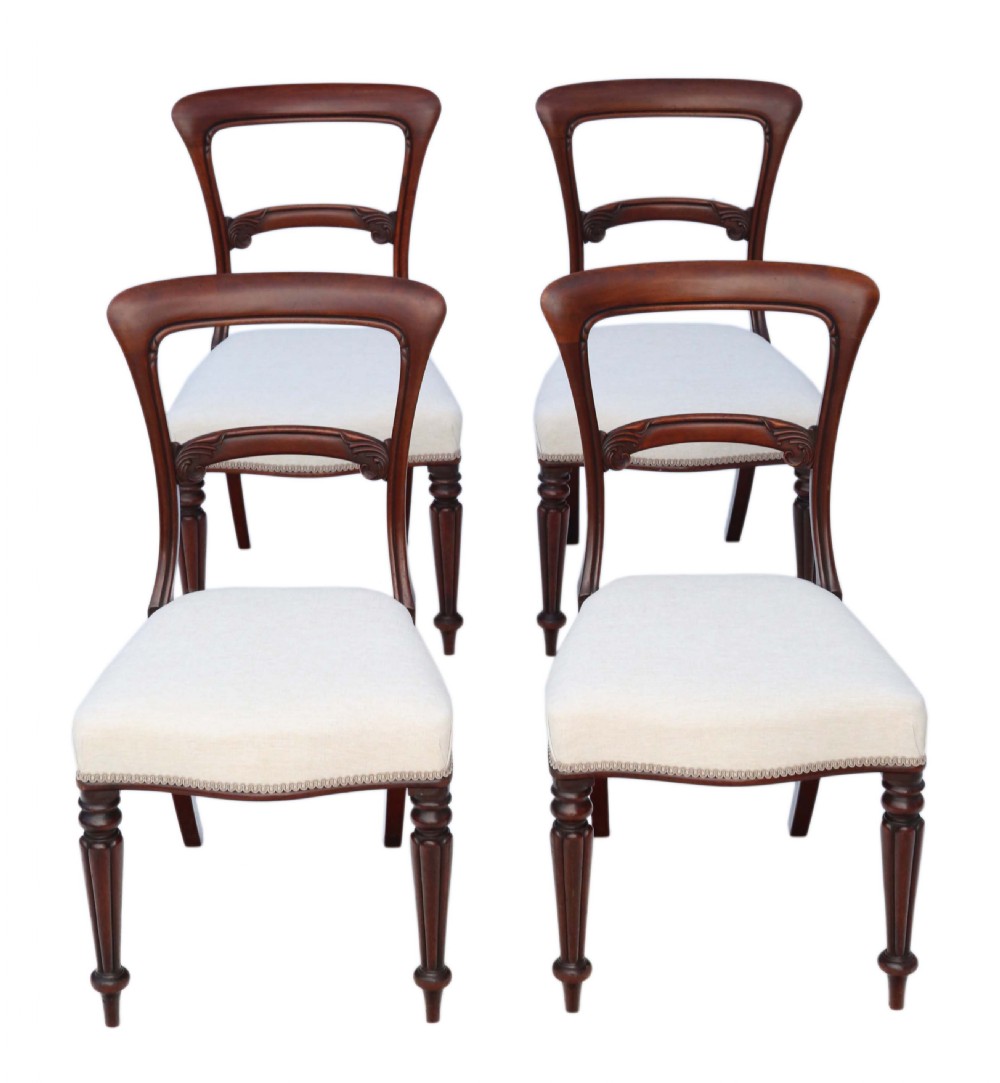 Set of 4 William IV mahogany dining chairs