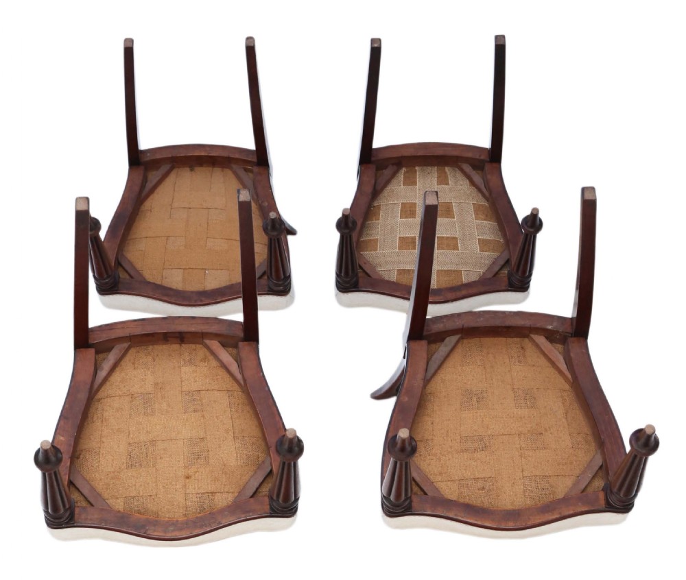 Set of 4 William IV mahogany dining chairs View II
