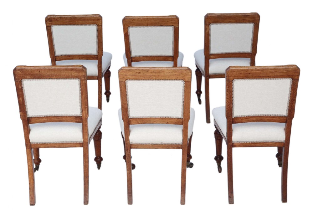 Set of 6 Victorian Aesthetic oak dining chairs View II