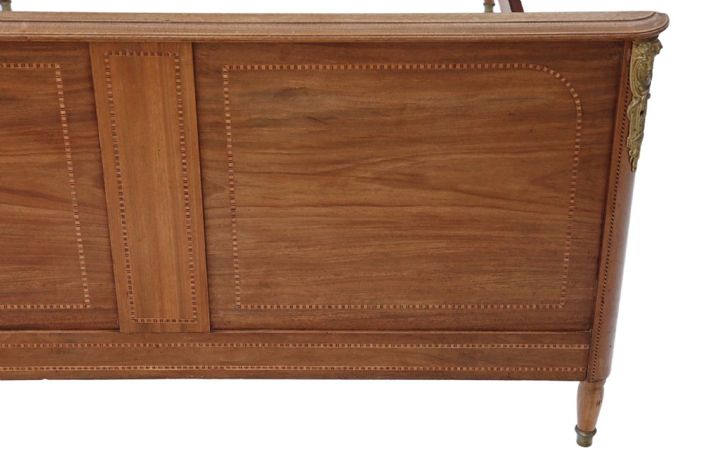 French inlaid mahogany double bed surround  View V