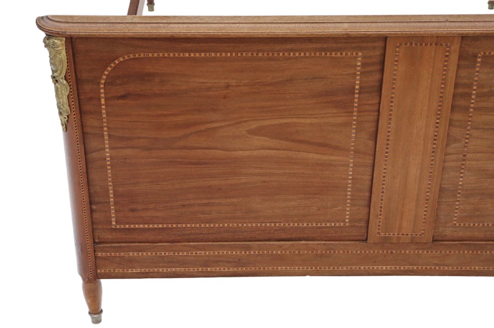 French inlaid mahogany double bed surround  View VII