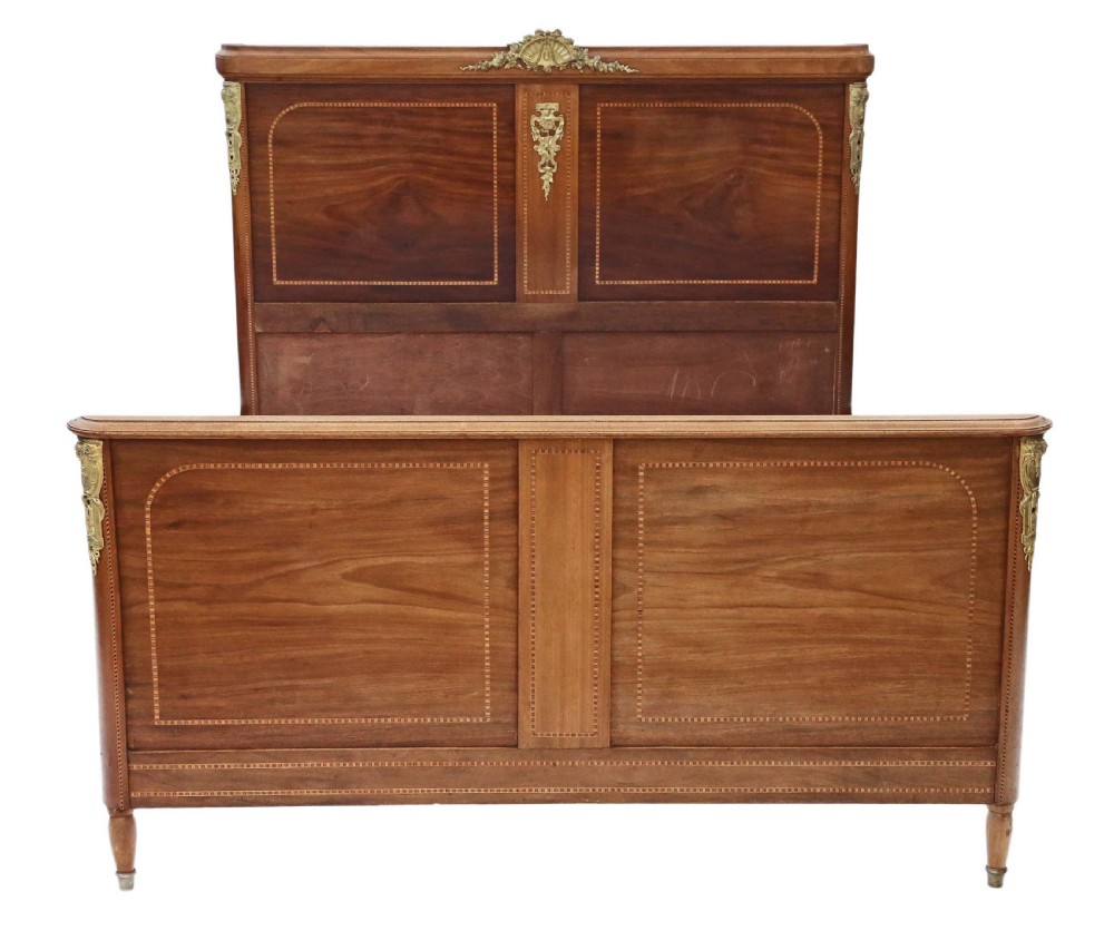French inlaid mahogany double bed surround  View VIII