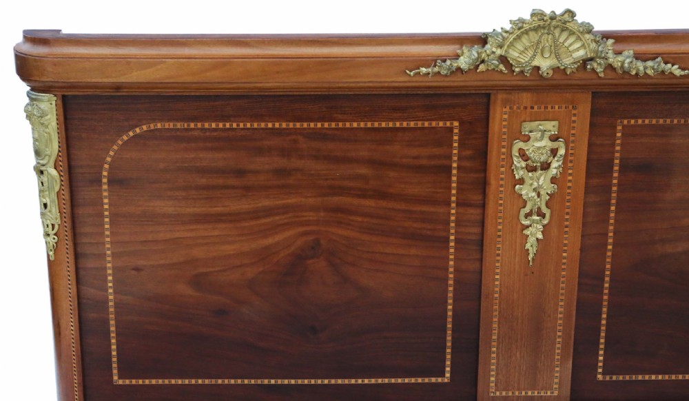 French inlaid mahogany double bed surround  View IX