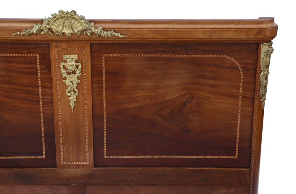 French inlaid mahogany double bed surround  View X
