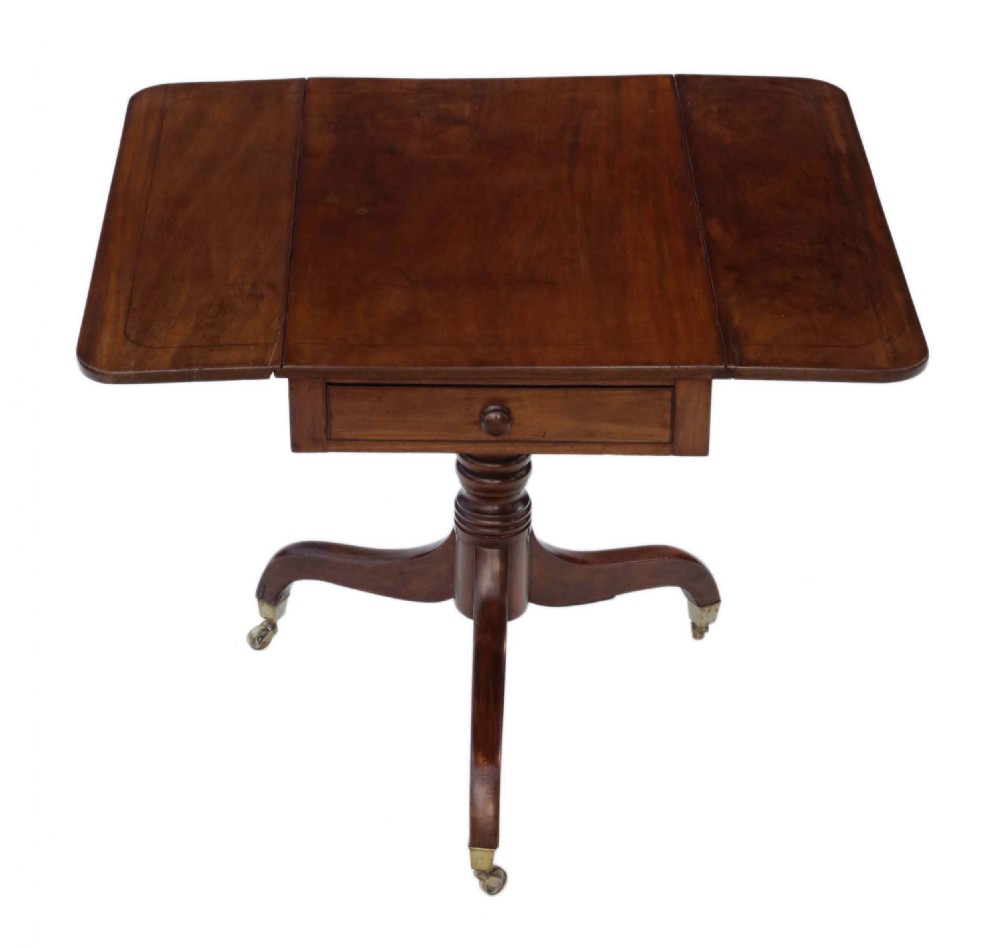 Georgian mahogany pedestal sofa Pembroke table  View II