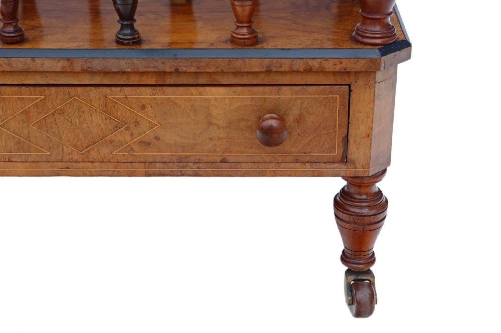 Victorian Aesthetic C1880 inlaid mahogany Canterbury whatnot  View VI