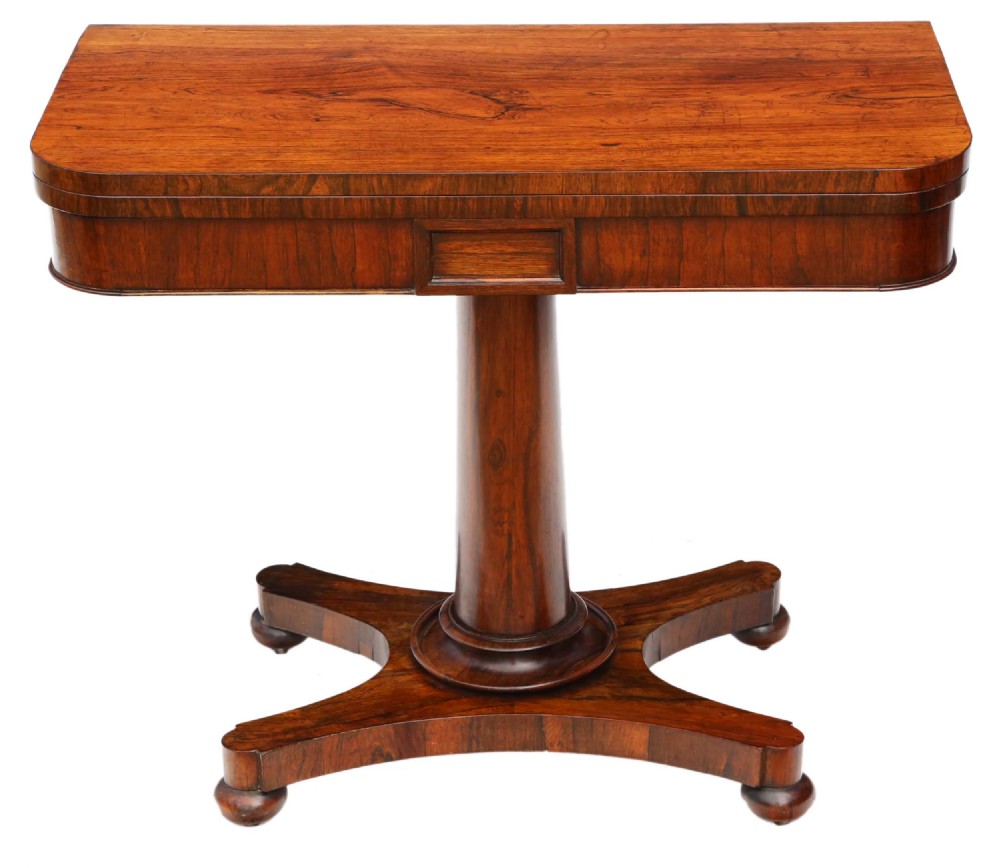 Victorian rosewood folding card console table View II