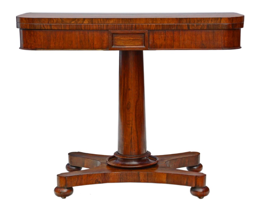 Victorian rosewood folding card console table View III