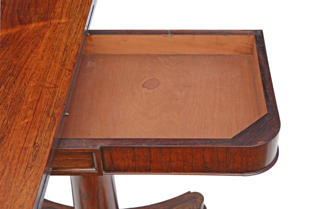 Victorian rosewood folding card console table View V