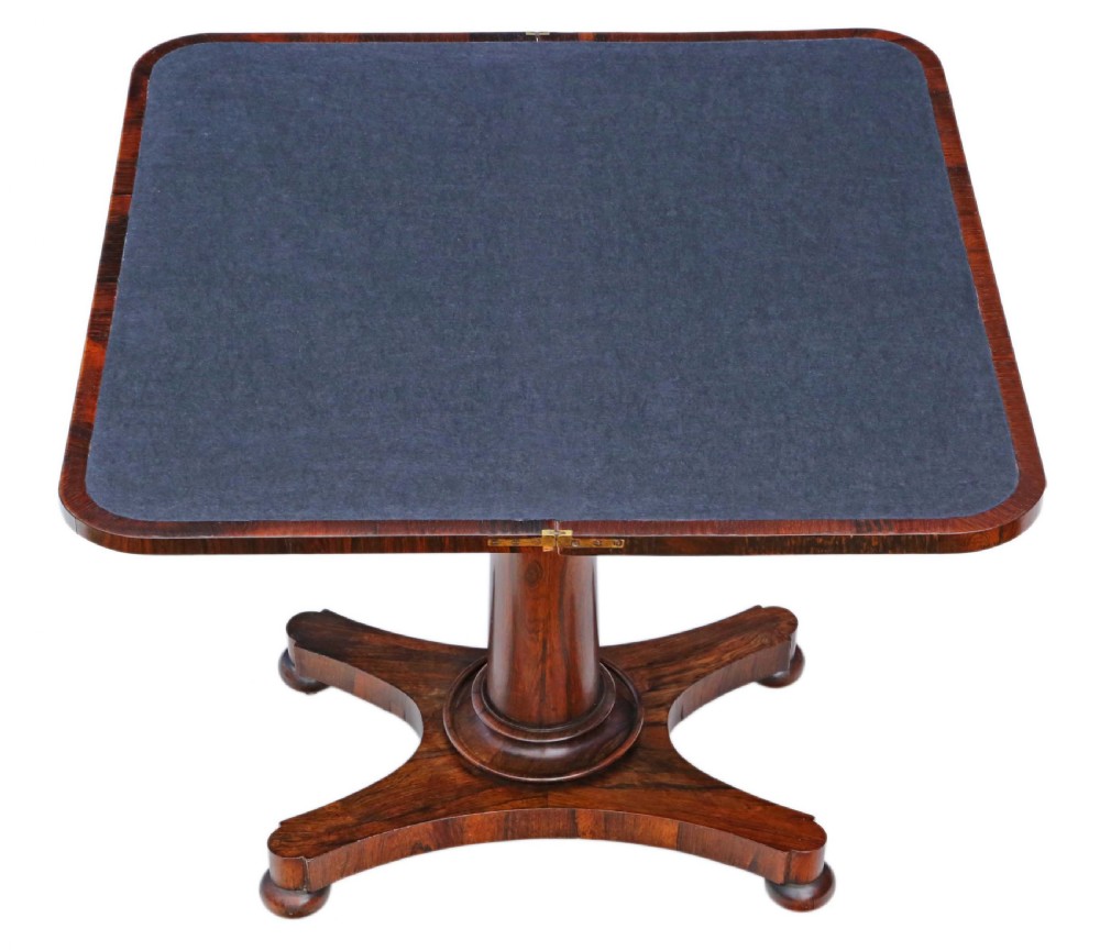 Victorian rosewood folding card console table View VI