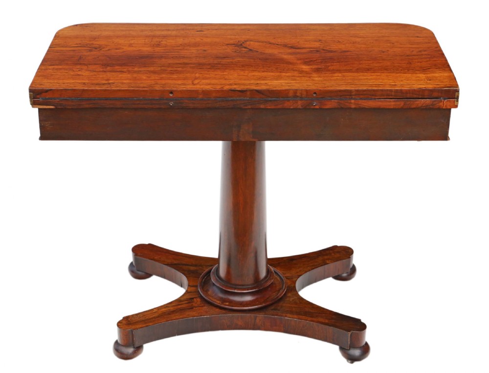 Victorian rosewood folding card console table View VII