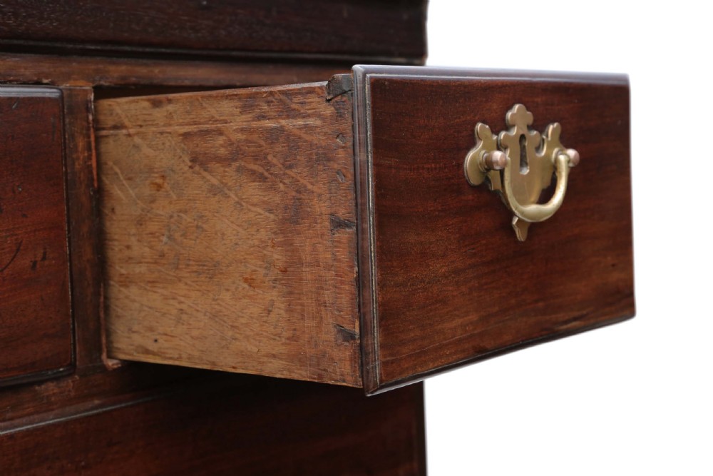 Georgian C1780 tallboy mahogany chest on chest of drawers View VIII