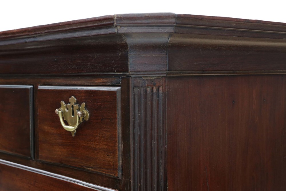Georgian C1780 tallboy mahogany chest on chest of drawers View XI