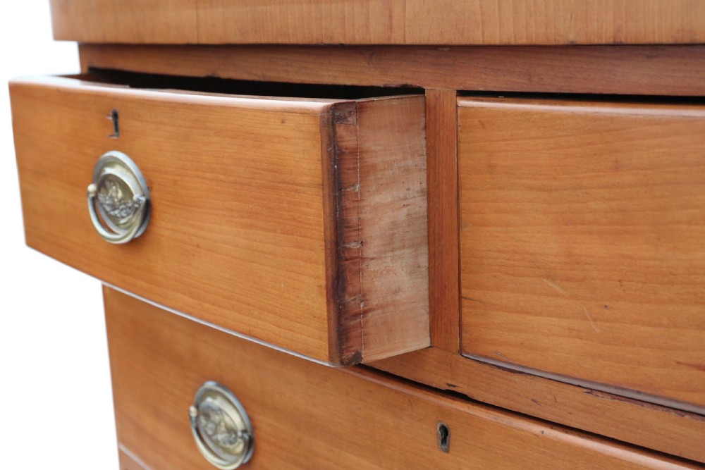 Victorian satin walnut bow front chest of drawers View IV