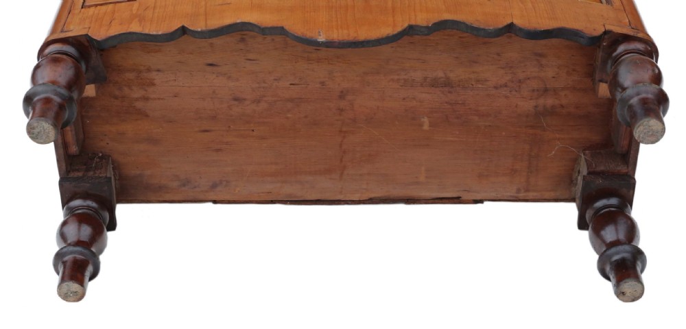Victorian satin walnut bow front chest of drawers View VI