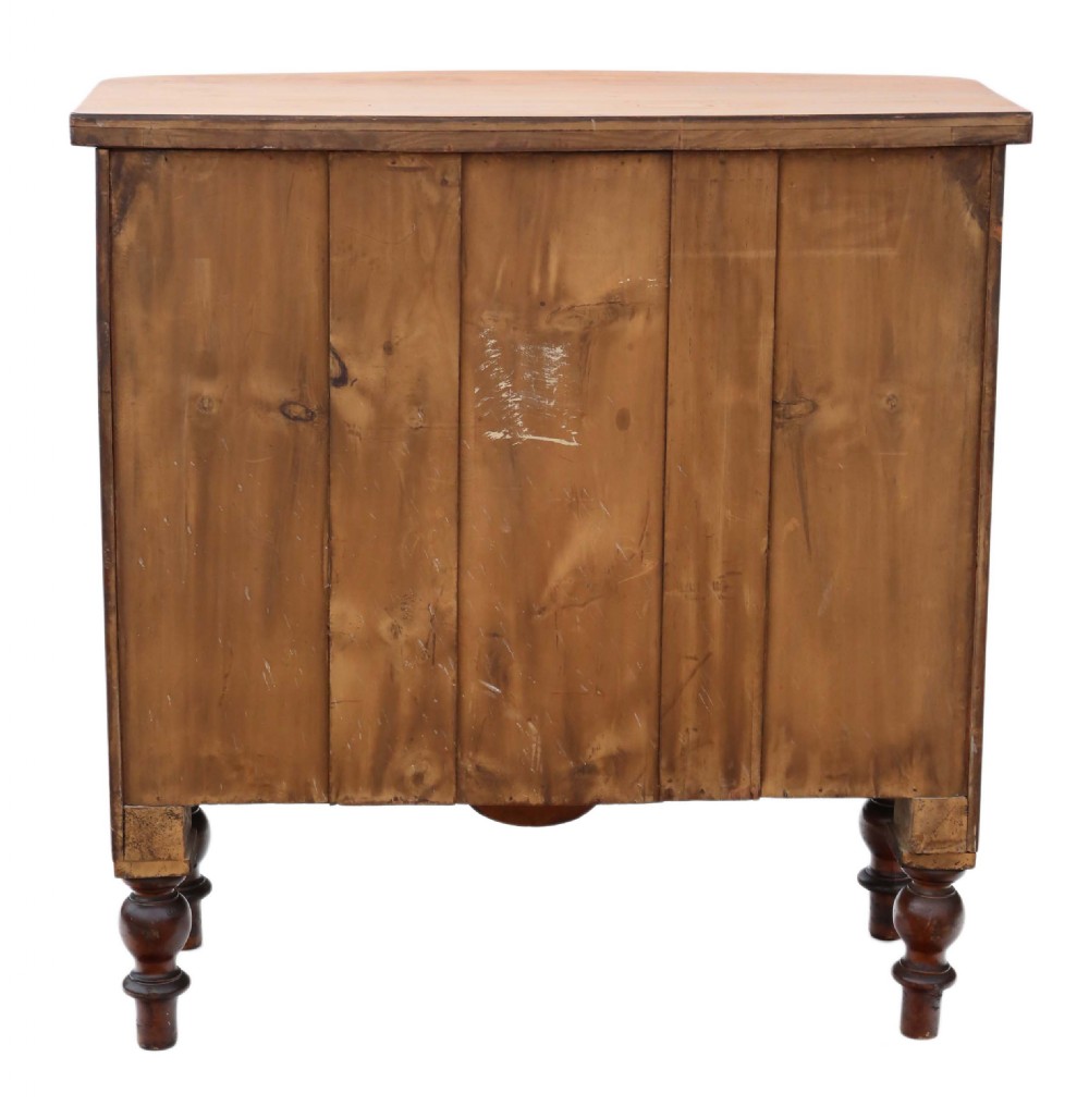 Victorian satin walnut bow front chest of drawers View VII