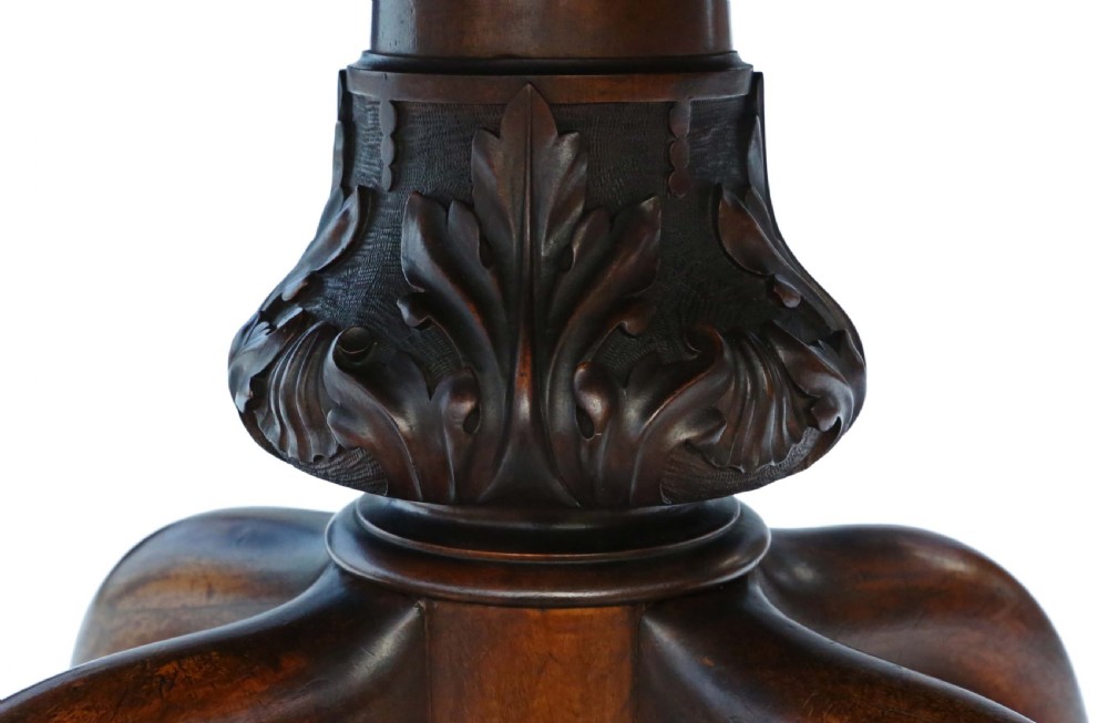 Victorian burr walnut oval loo breakfast tilt top table View V