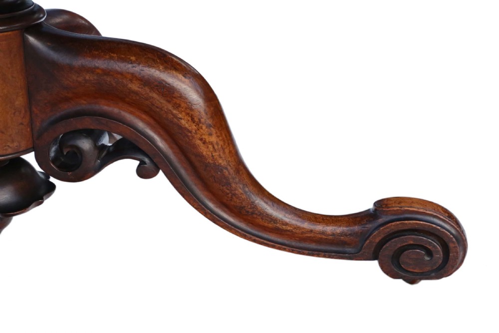 Victorian burr walnut oval loo breakfast tilt top table View VI