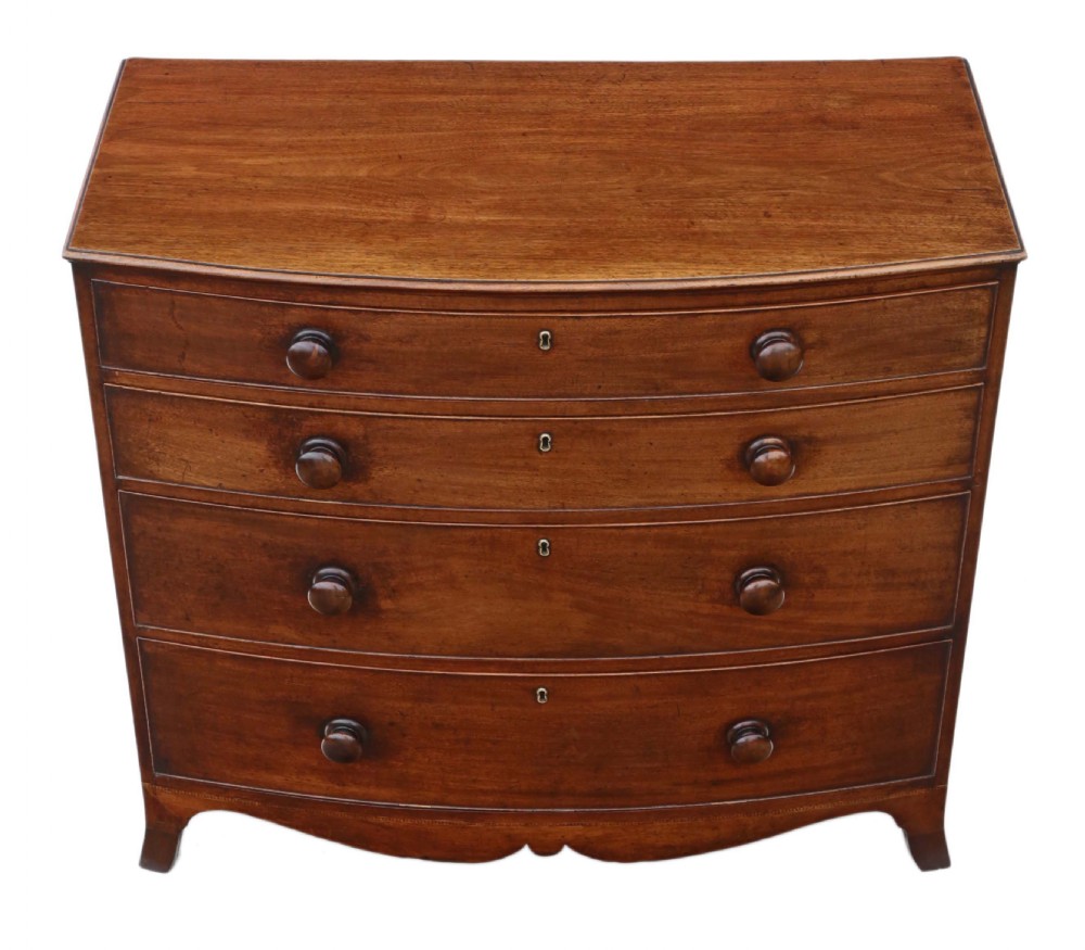 Georgian mahogany bow-front chest of drawers View II