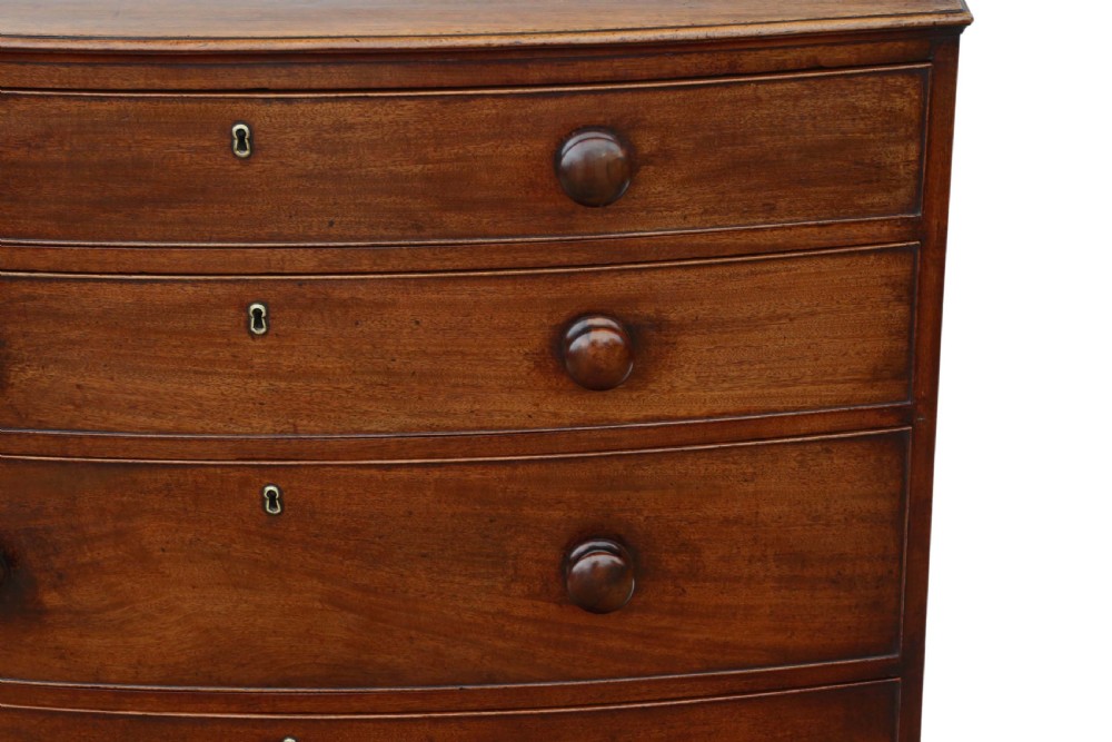 Georgian mahogany bow-front chest of drawers View III