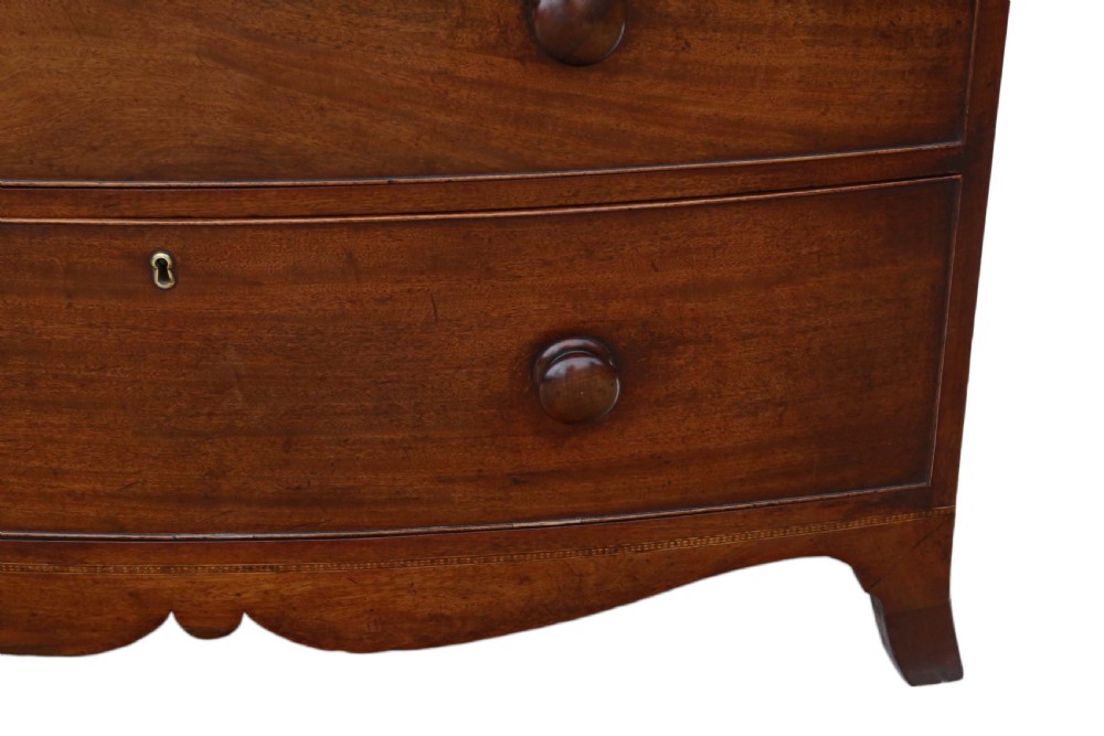 Georgian mahogany bow-front chest of drawers View IV