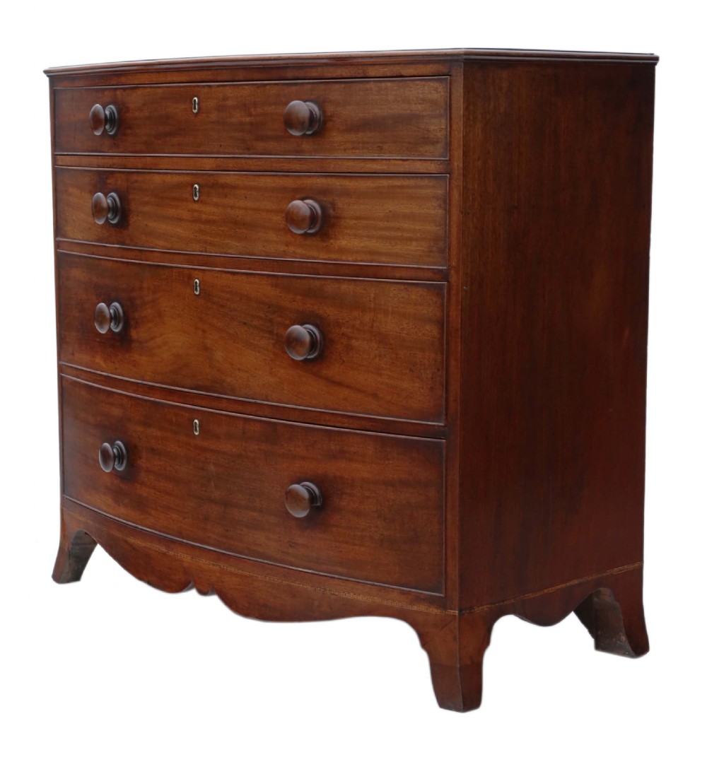 Georgian mahogany bow-front chest of drawers View V