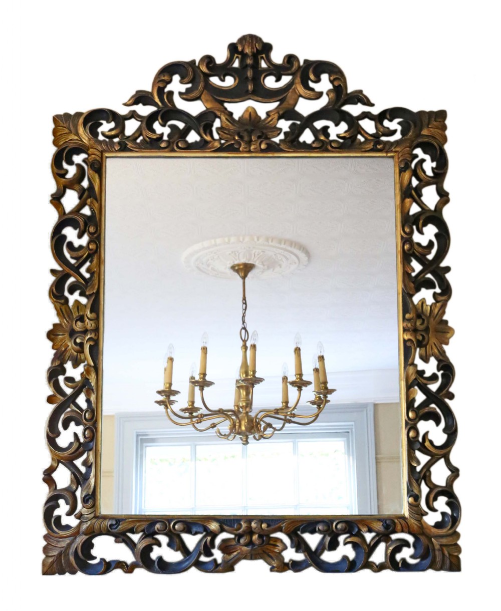 19th Century Florentine gilt overmantle wall mirror