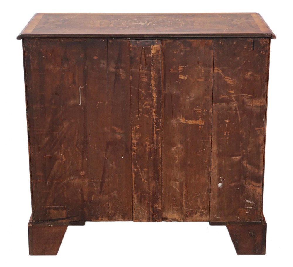 Georgian inlaid burr walnut chest of drawers C1820-50 View IX