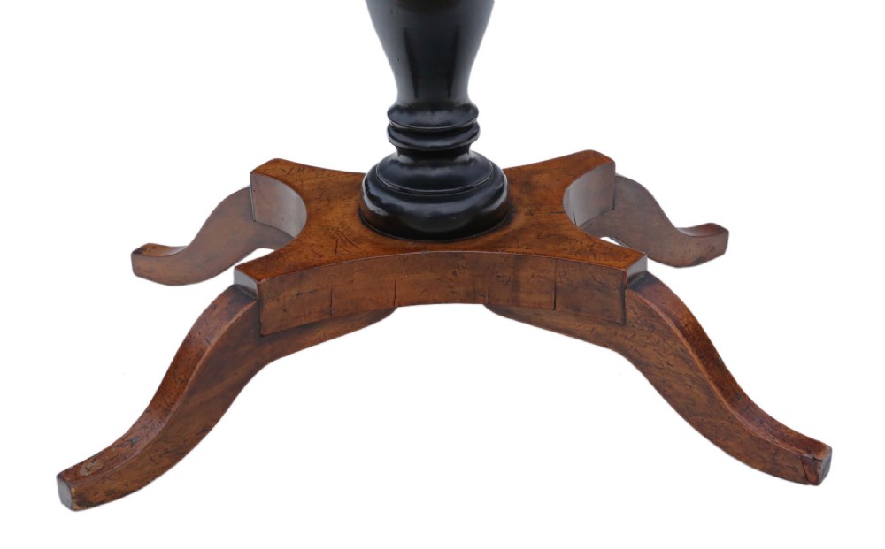 19th Century crossbanded walnut tea table View VIII