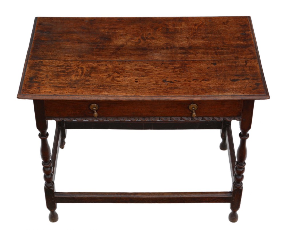 Georgian oak writing side table  View II