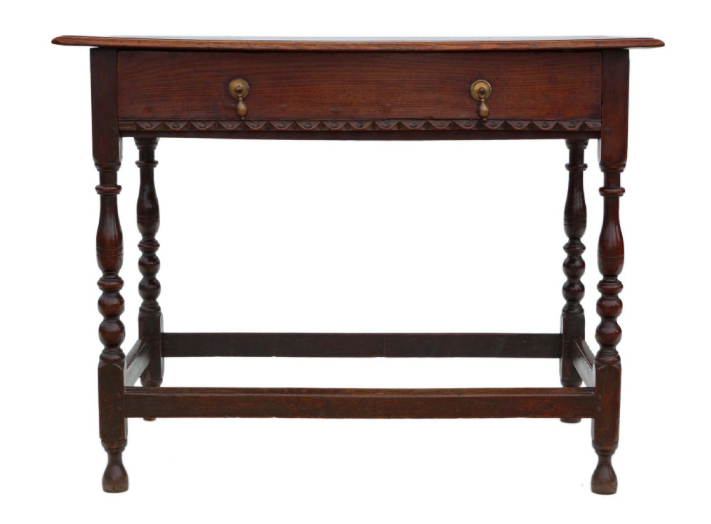 Georgian oak writing side table  View III
