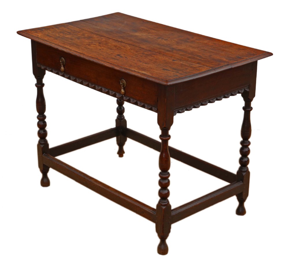 Georgian oak writing side table  View IV