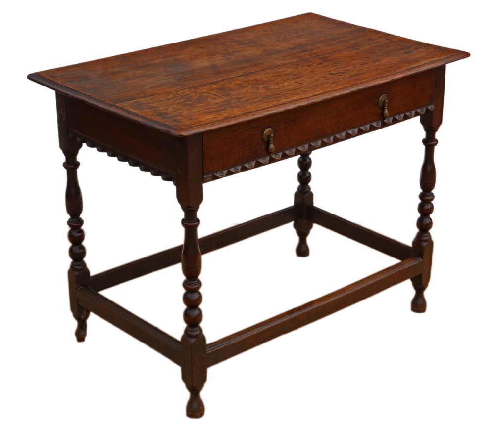 Georgian oak writing side table  View V