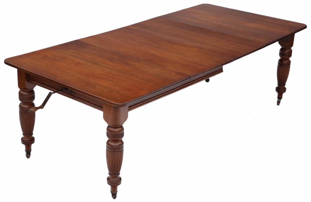Victorian walnut windout extending dining table 8'
