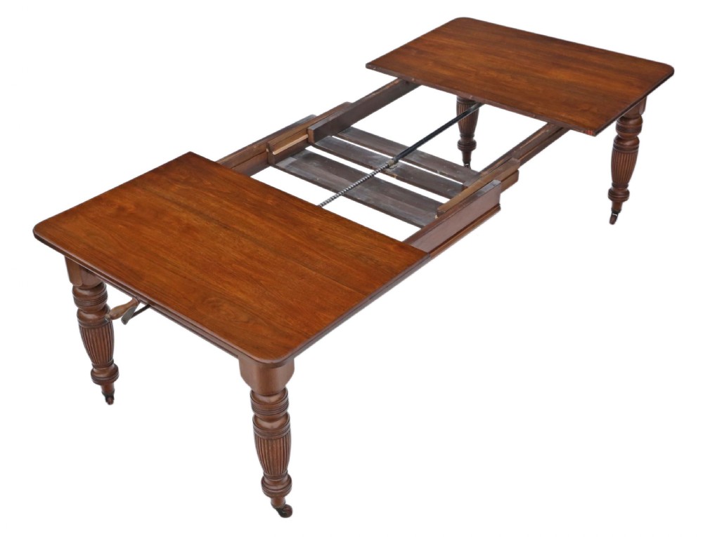 Victorian walnut windout extending dining table 8' View VIII