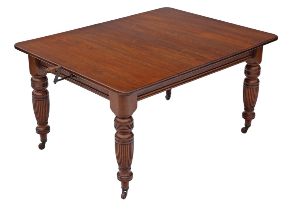 Victorian walnut windout extending dining table 8' View IX