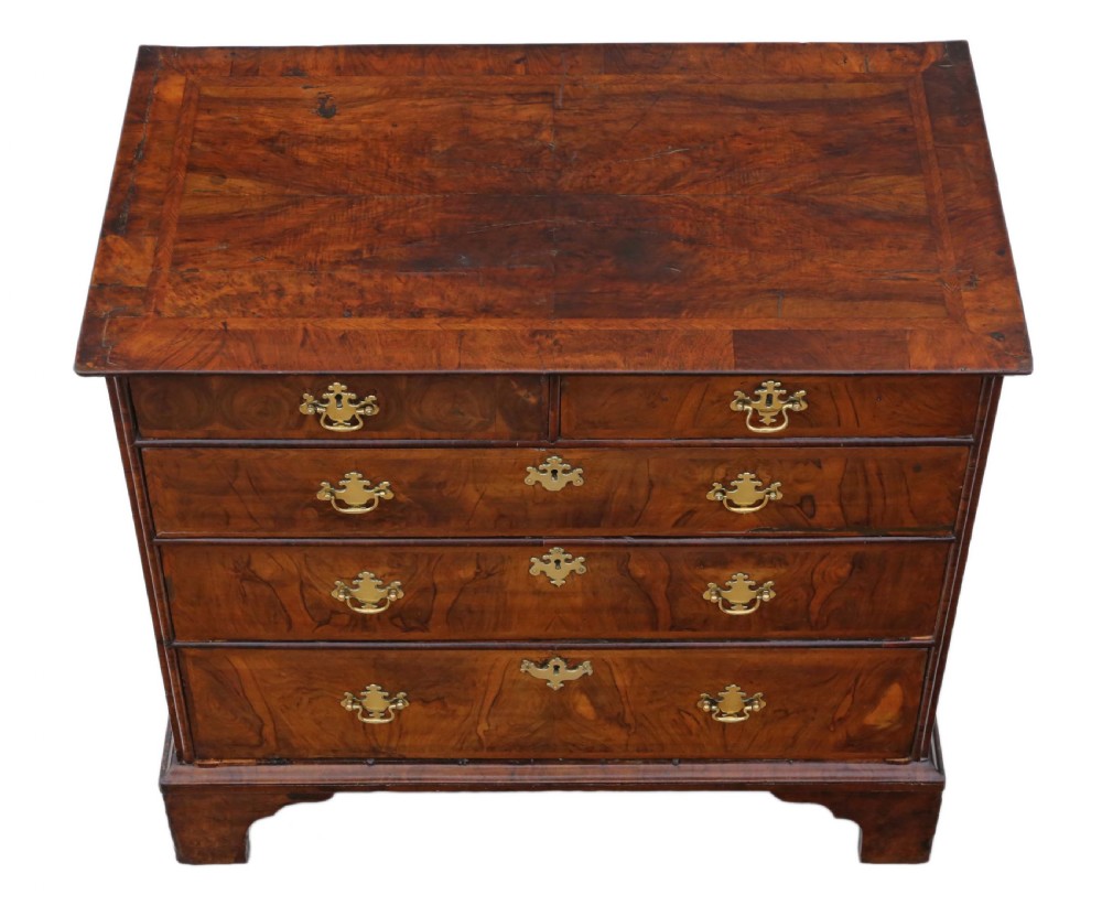 Georgian crossbanded walnut chest of drawers View III