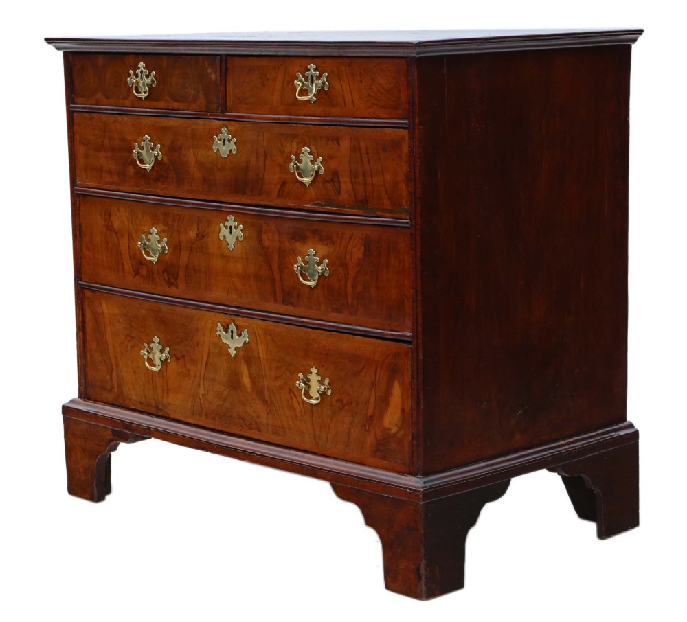 Georgian crossbanded walnut chest of drawers View V