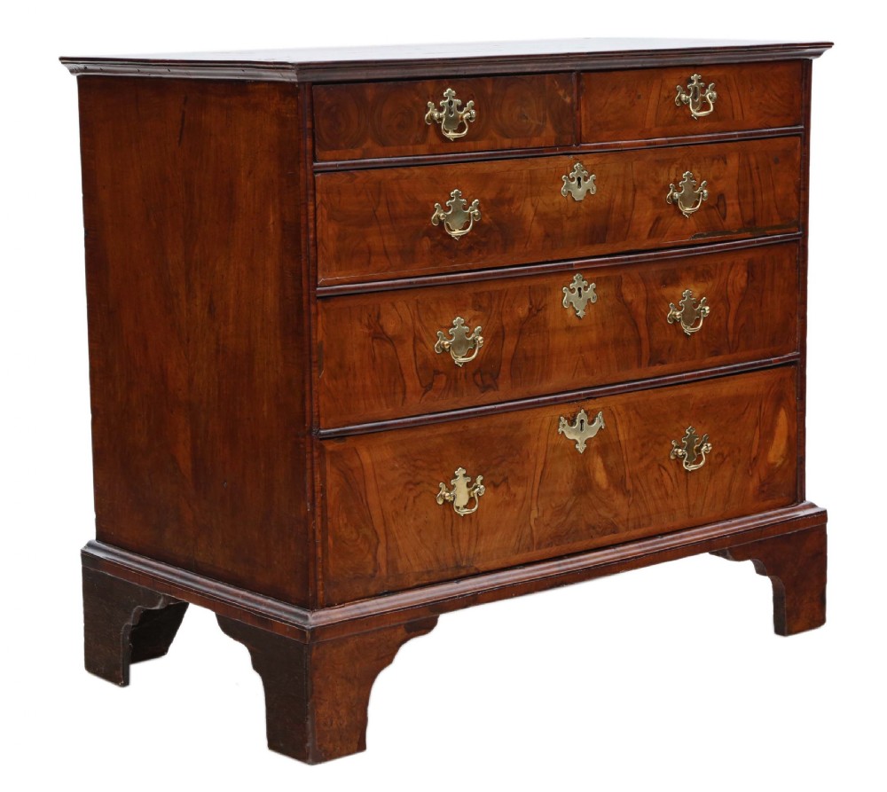 Georgian crossbanded walnut chest of drawers View VI