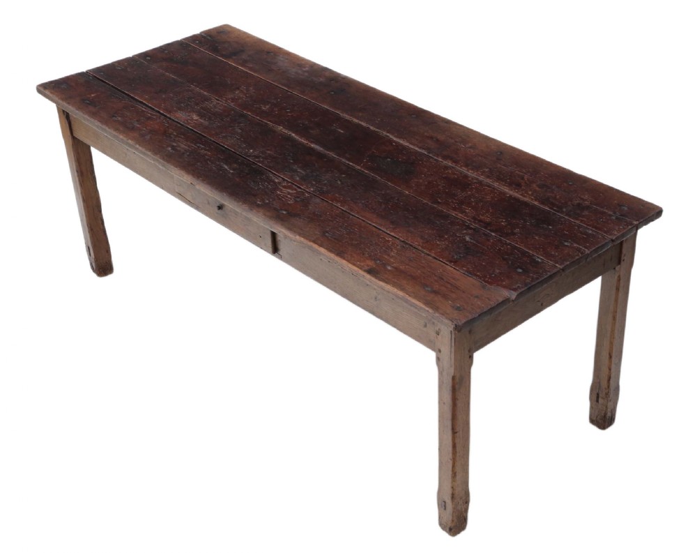 French elm refectory dining table ~ 6'6