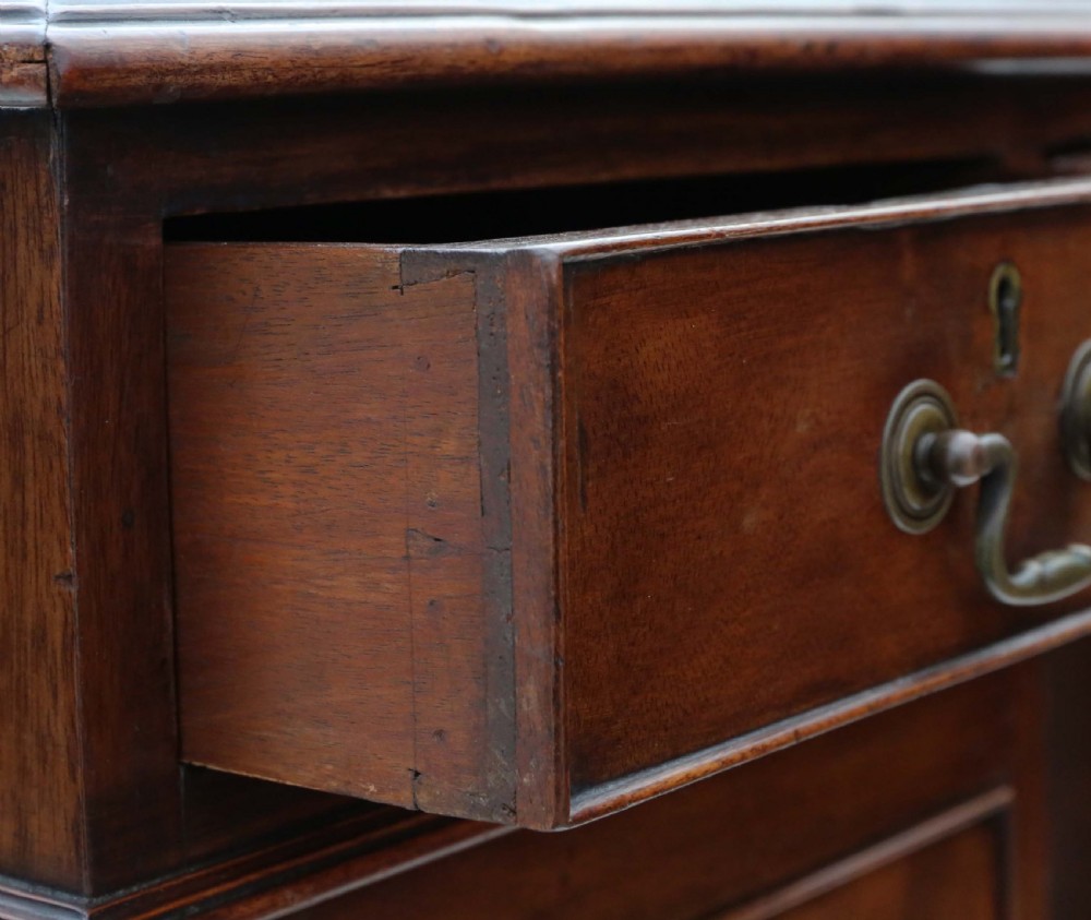 Edwardian flame mahogany twin pedestal desk View V
