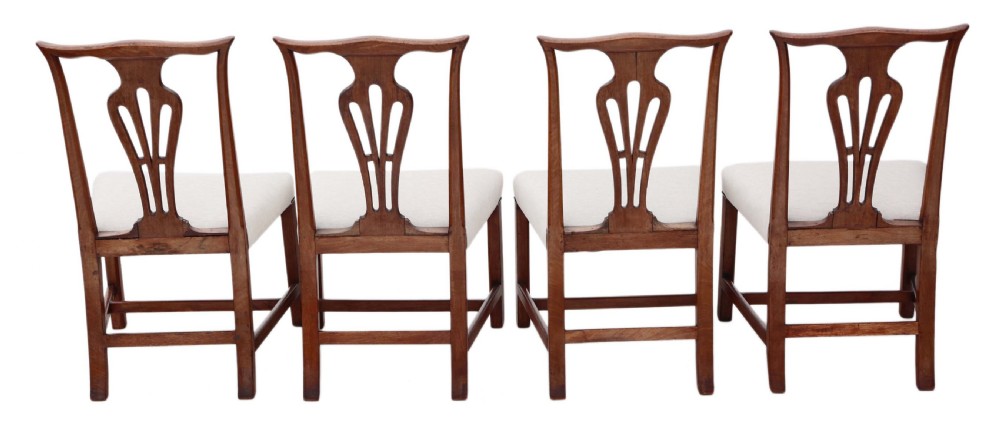 Set of 4 Georgian mahogany Chippendale style dining chairs View II