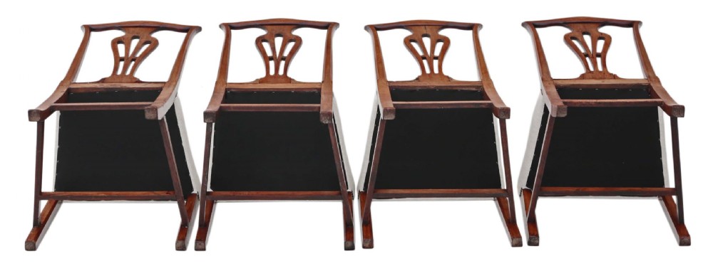 Set of 4 Georgian mahogany Chippendale style dining chairs View III