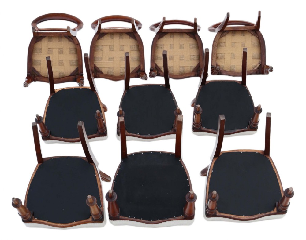 Set of 10 Victorian mahogany balloon back dining chairs  View III