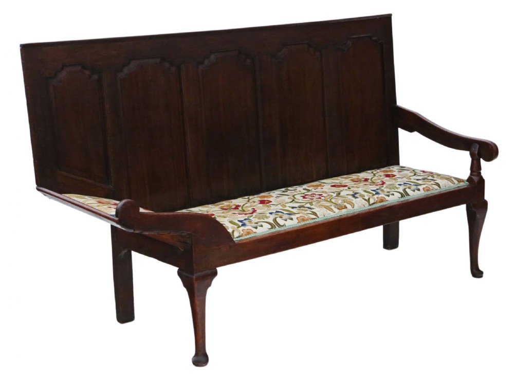 Georgian oak settle bench daybed View III